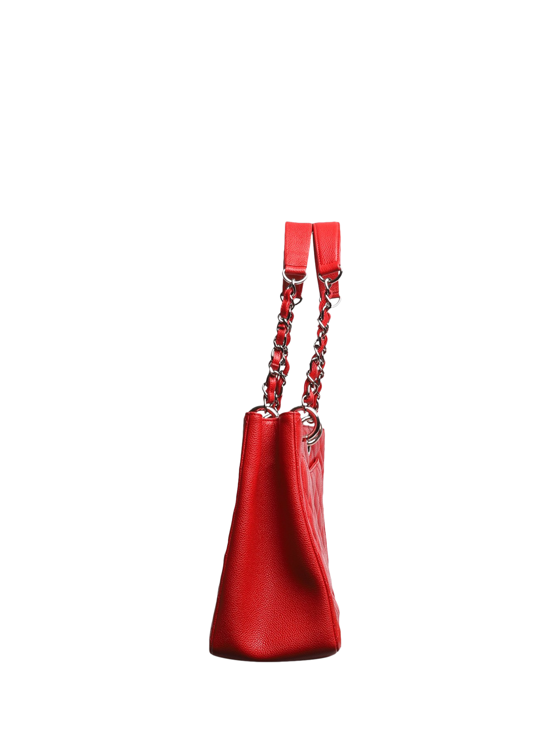 Product image 5 of 9, which shows Pre-loved CHANEL 2013-2014 Caviar Leather Diamond Quilted GST Bag, Red