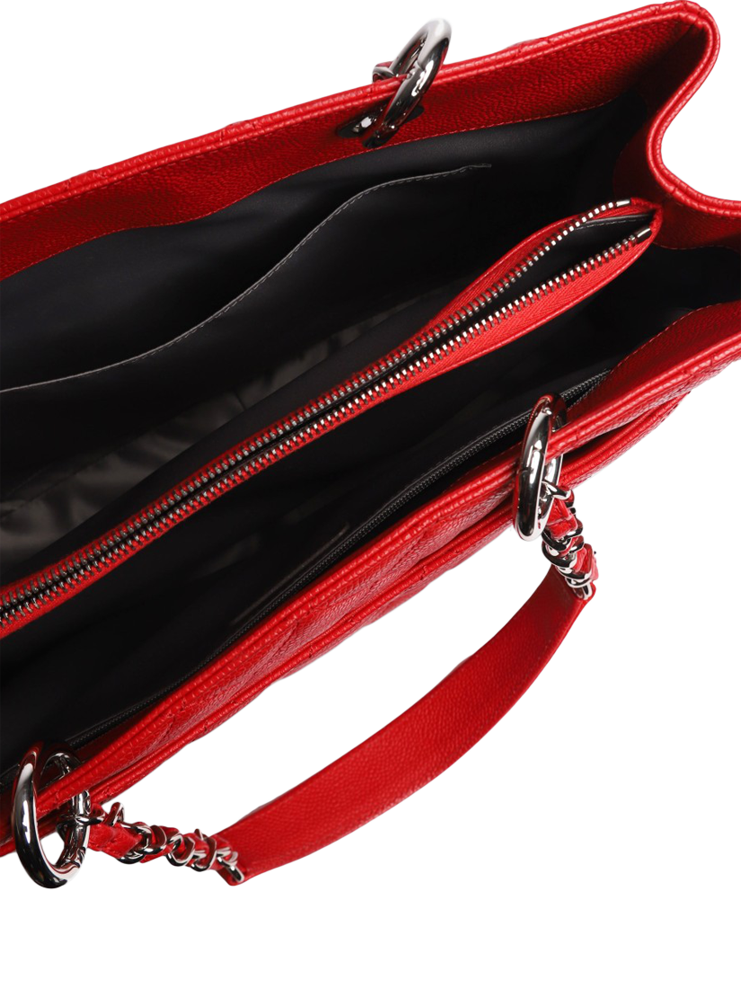 Product image 6 of 9, which shows Pre-loved CHANEL 2013-2014 Caviar Leather Diamond Quilted GST Bag, Red
