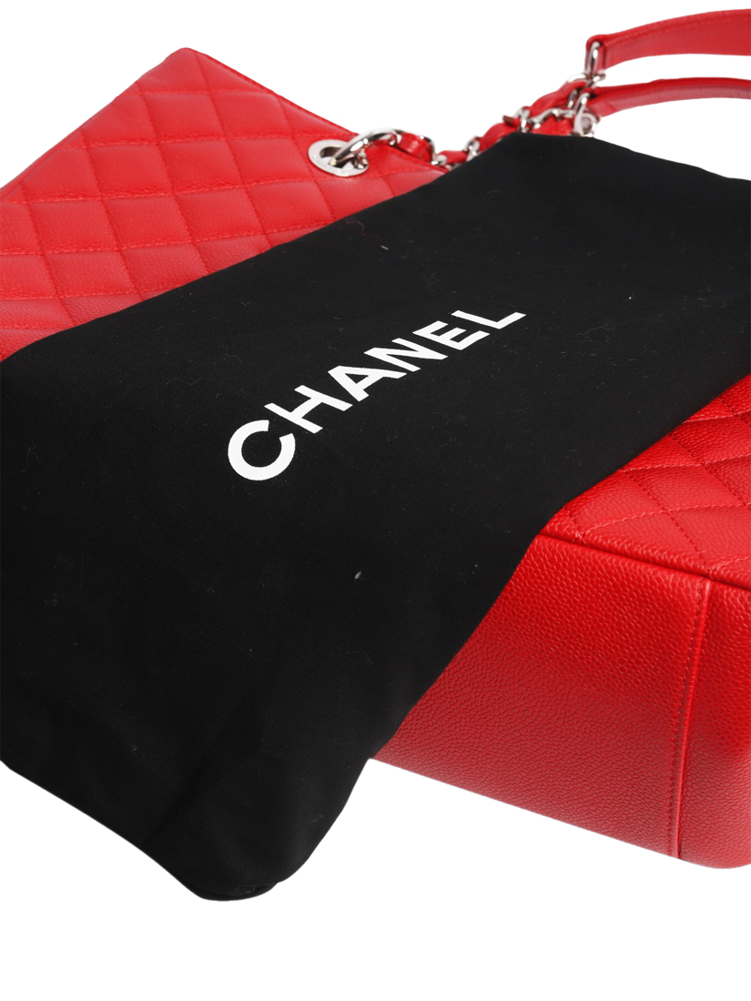 Product image 9 of 9, which shows Pre-loved CHANEL 2013-2014 Caviar Leather Diamond Quilted GST Bag, Red