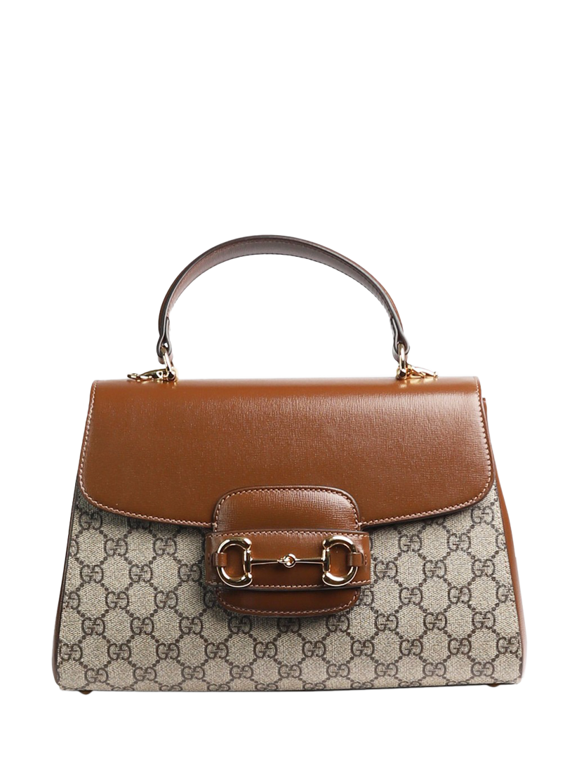 Pre loved GUCCI 1955 Horsebit Leather Shoulder Bag Brown