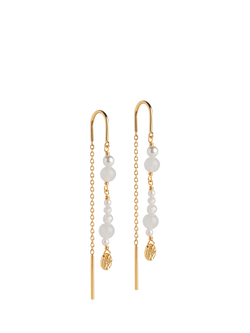 ENAMEL Copenhagen Sofia Pearl Chain Earrings, Gold, Gold