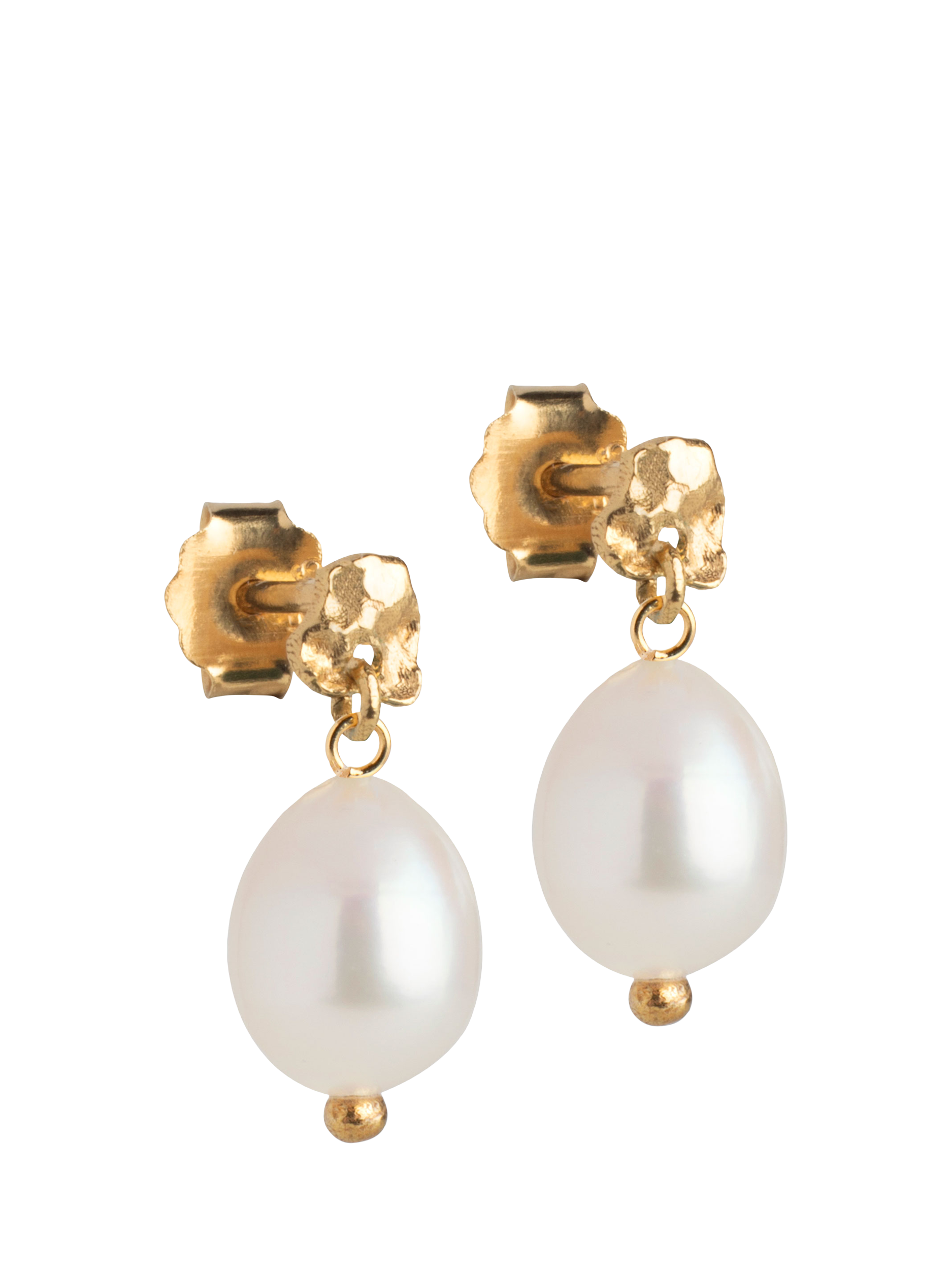 Product image 1 of 4, which shows ENAMEL Copenhagen Poe Pearl Stud Earrings, Gold