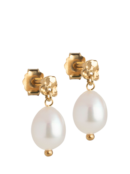 ENAMEL Copenhagen Poe Pearl Stud Earrings, Gold, Gold