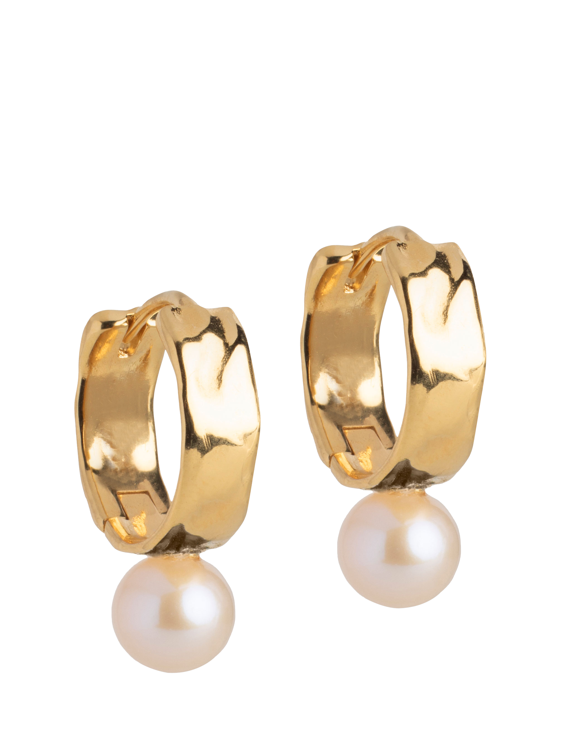 ENAMEL Copenhagen Avaya Pearl Hoop Earrings, Gold