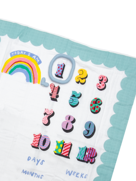 Eleanor Bowmer Baby Milestone Blanket - view 2, Multi