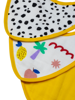 Eleanor Bowmer Muslin Bibs, Pack of 3 - view 2, Multi