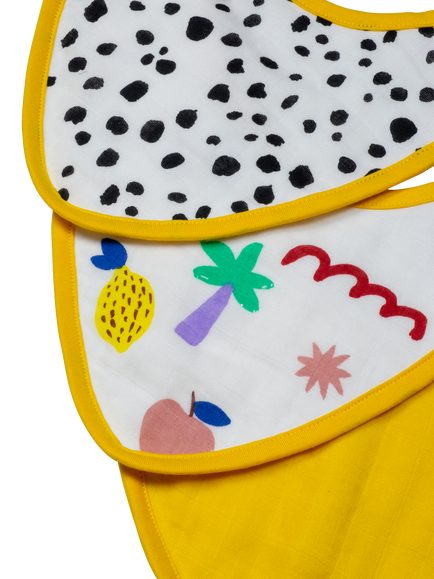 Eleanor Bowmer Muslin Bibs, Pack of 3 - view 2, Multi