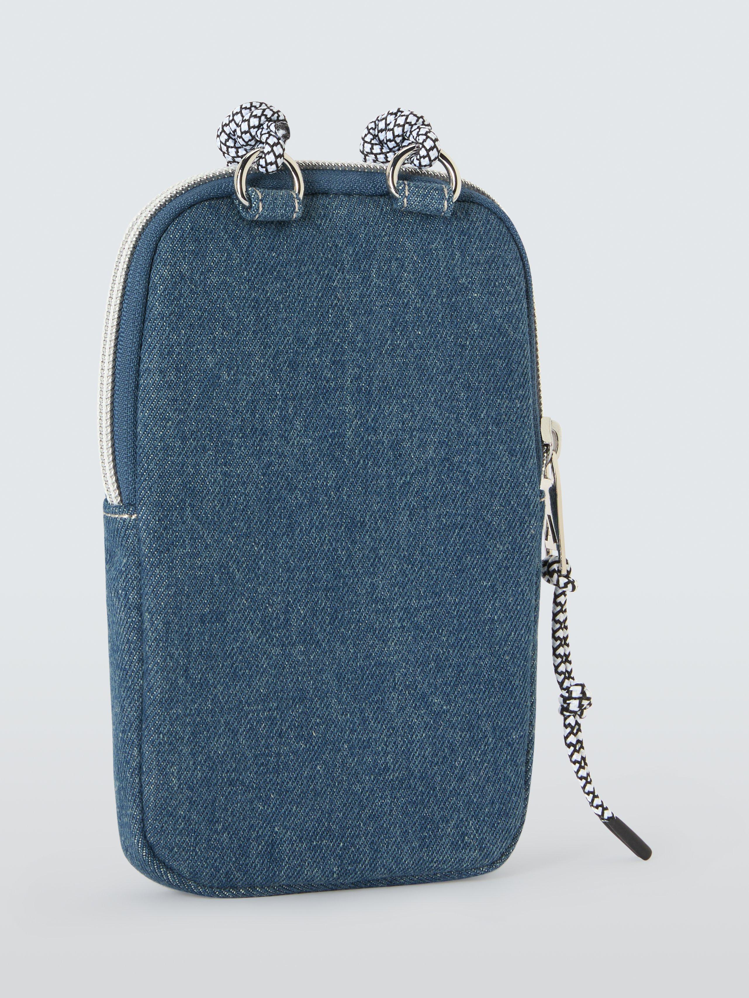 Product image 3 of 5, which shows John Lewis ANYDAY Quilted Slim Phone Bag, Blue Denim