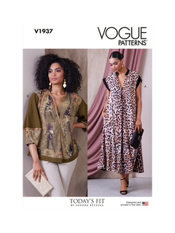 Vogues Misses' Dress and Tunic Sewing Pattern, V1937, White