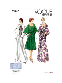 Vogue Vintage Vogue Misses' Evening Dress Sewing Pattern, V1947, B5, White