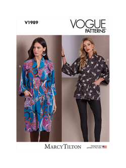 Simplicity Vogue Kimono Jacket Sewing Pattern V1989A, White