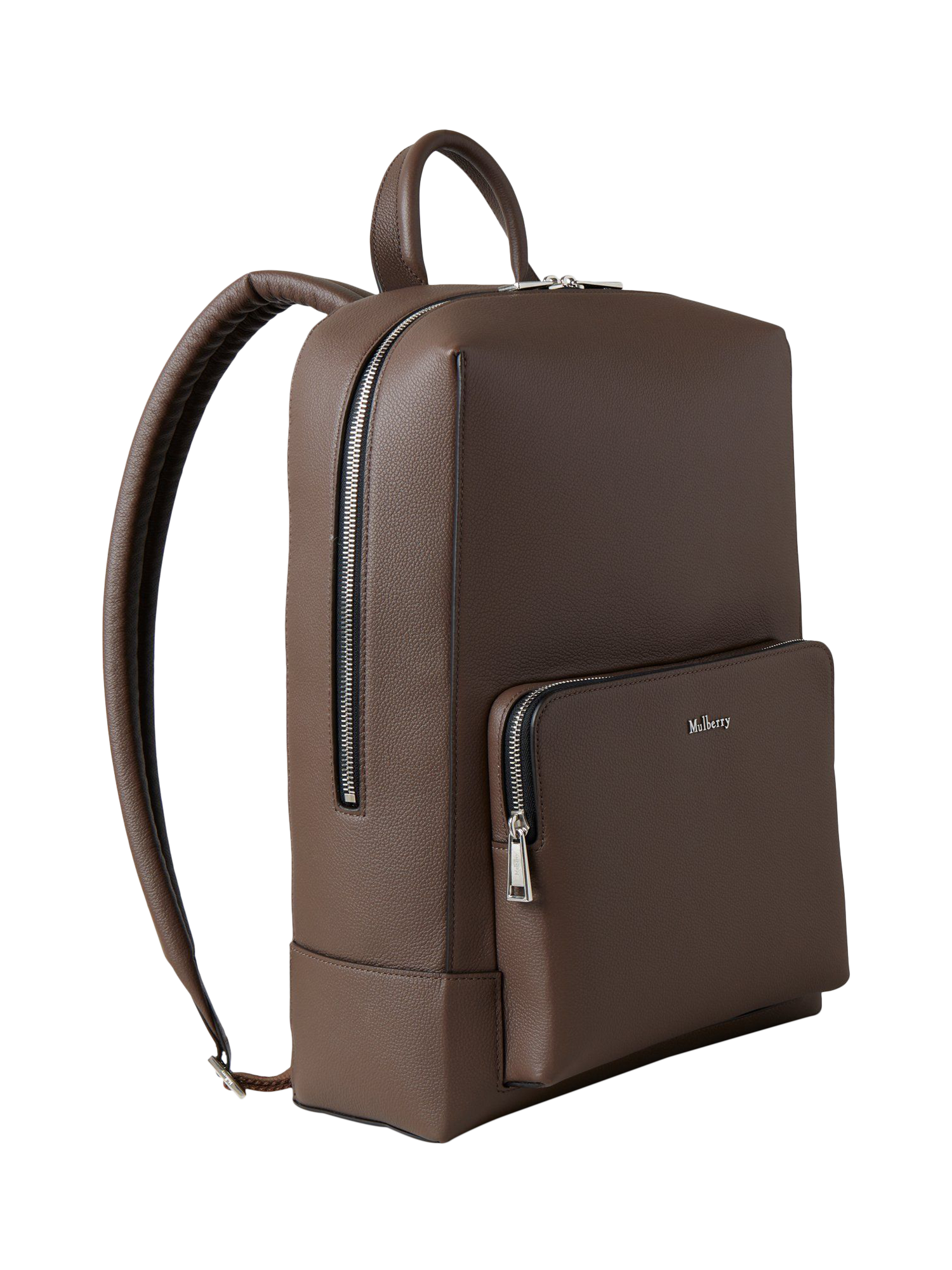 Product image 3 of 6, which shows Mulberry Farringon Small Pebble Grain Leather Backpack, Taupe Brown