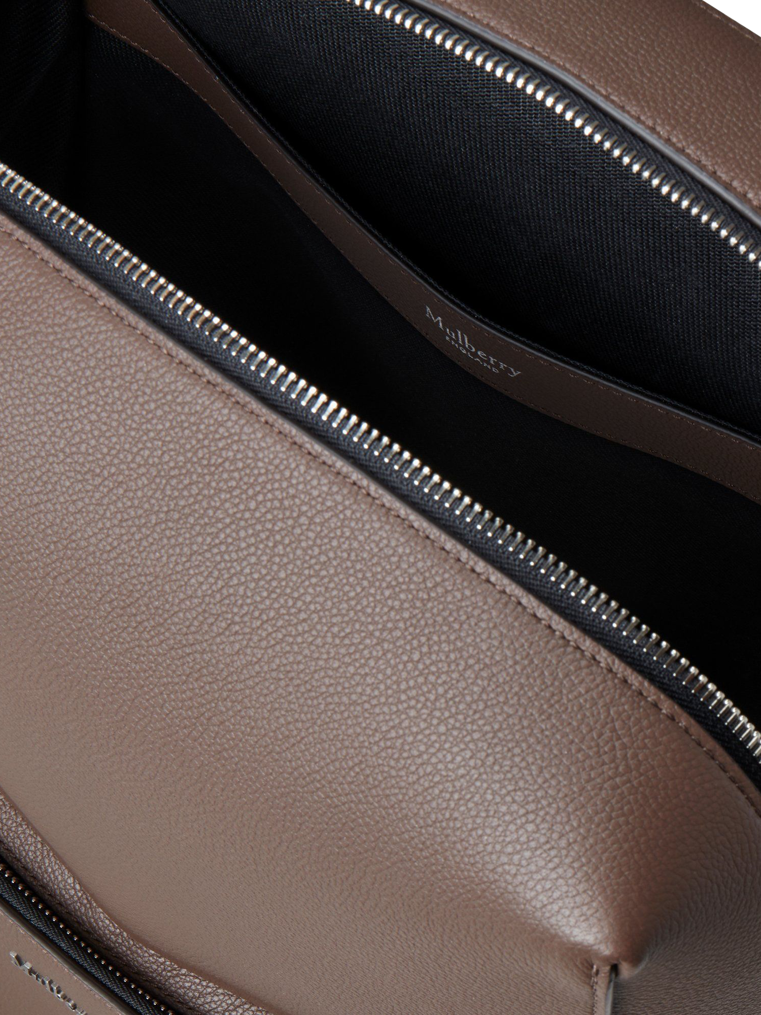 Product image 4 of 6, which shows Mulberry Farringon Small Pebble Grain Leather Backpack, Taupe Brown