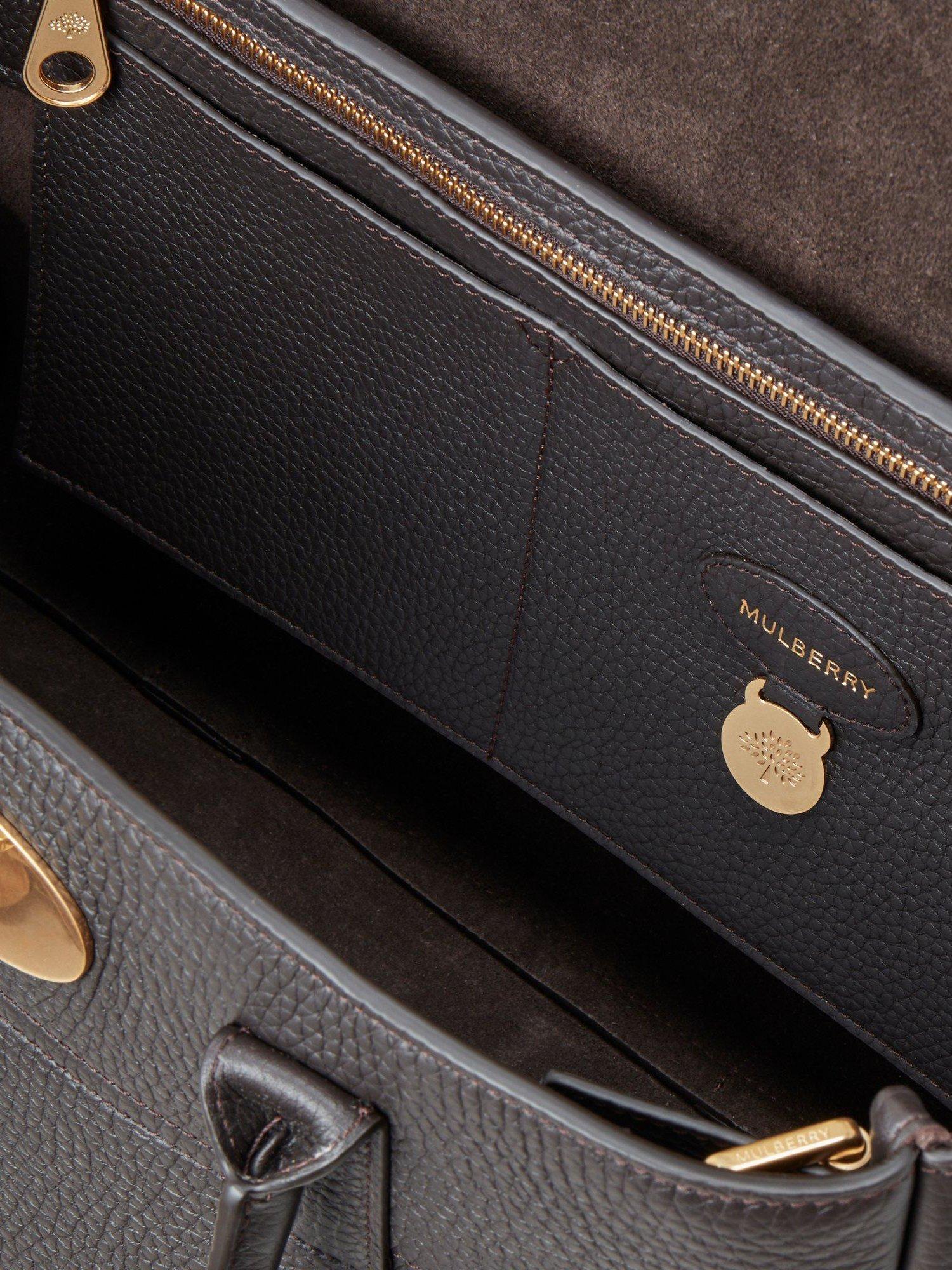 Product image 4 of 6, which shows Mulberry Bayswater Heavy Grain Leather Tote Bag, Ebony
