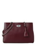 Mulberry Lily Small Classic Grain Leather Chain Handle Tote Bag, Black Cherry
