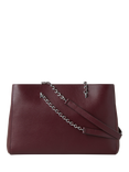 Mulberry Lily Small Classic Grain Leather Chain Handle Tote Bag, Black Cherry