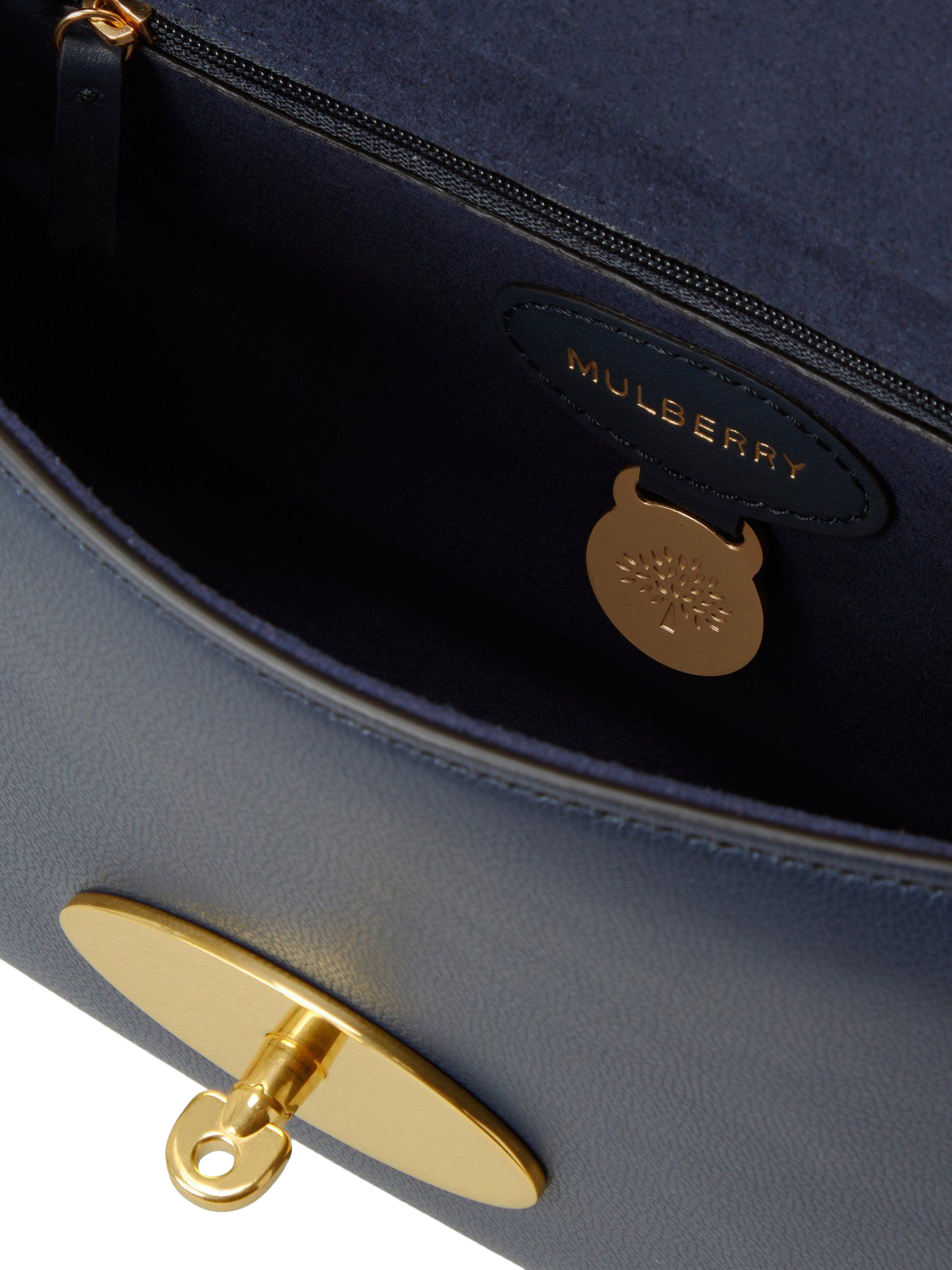 Product image 5 of 5, which shows Mulberry Lily Micro Classic Grain Leather Shoulder Bag, Night Sky