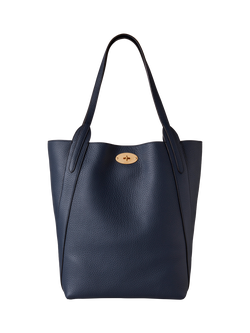 Mulberry North South Bayswater Heavy Grain Leather Tote Bag, Night Sky