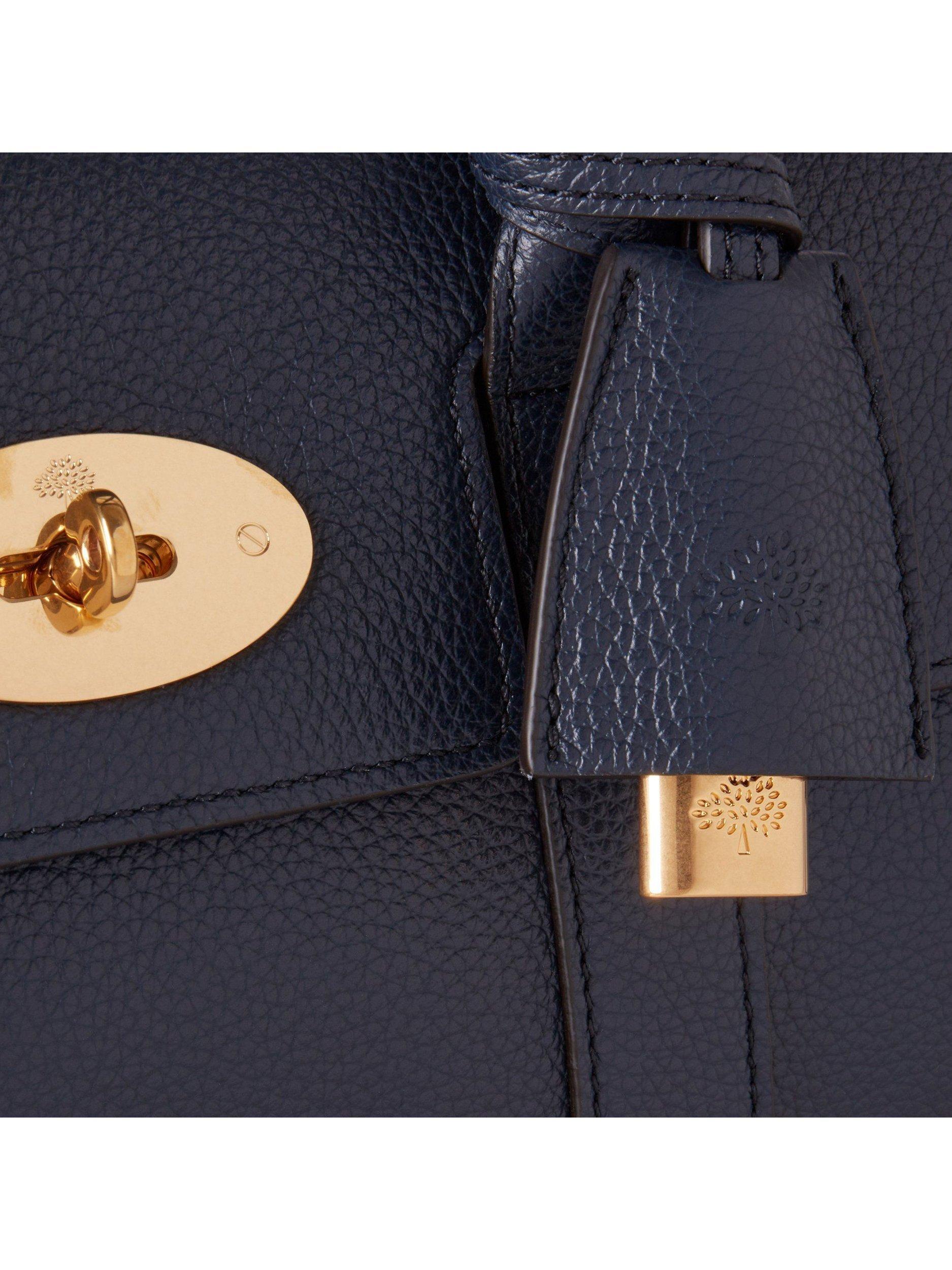 Product image 5 of 6, which shows Mulberry Bayswater Small Classic Grain Leather Satchel, Night Sky