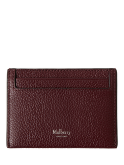 Mulberry Continental Small Classic Grain Leather Credit Card Slip, Black Cherry