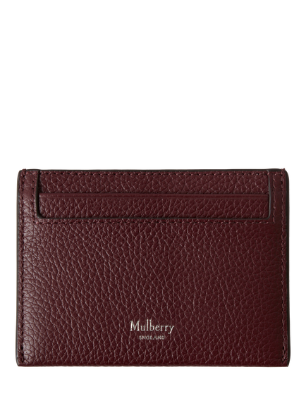 Mulberry Continental Small Classic Grain Leather Credit Card Slip, Black Cherry
