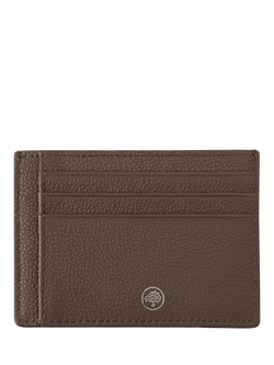 Mulberry Farringdon Small Pebble Grain Leather Card Holder - view 2, Taupe Brown