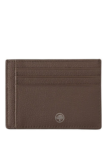 Mulberry Farringdon Small Pebble Grain Leather Card Holder - view 2, Taupe Brown