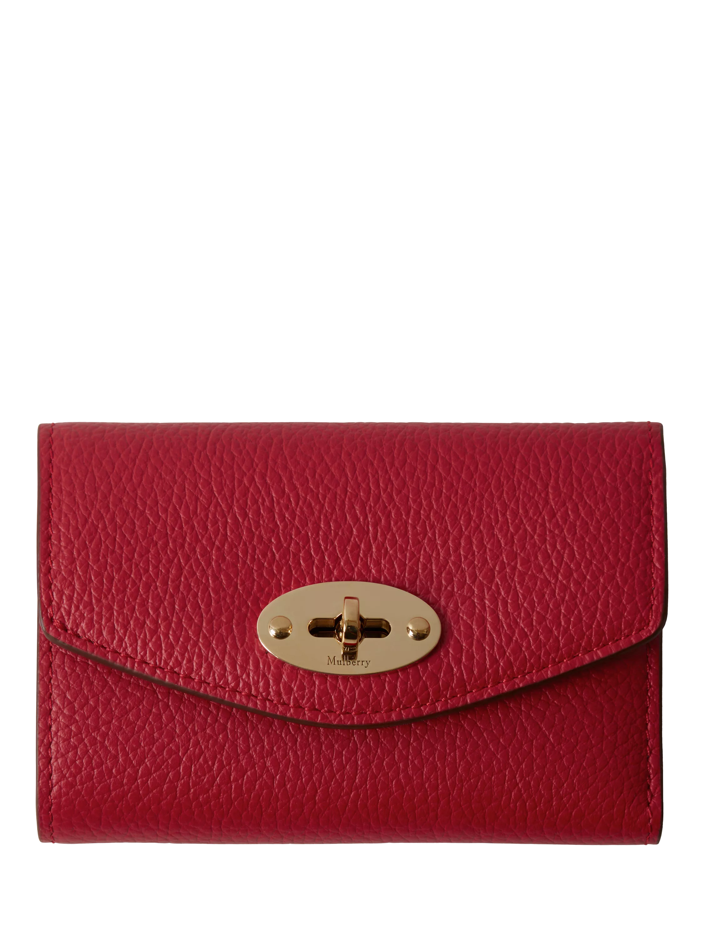 Mulberry Darley Small Classic Grain Leather Folded Multi Card Wallet Scarlet Red