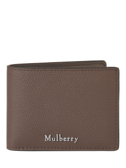 Mulberry Farringdon Small Pebble Grain Compact Bifold Wallet, Taupe, Taupe