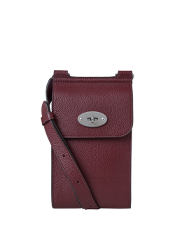 Mulberry Mini Antony Small Classic Grain Leather Crossbody Bag, Black Cherry