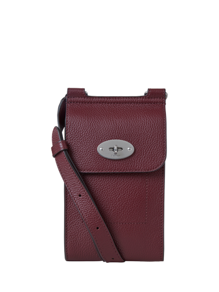Mulberry Mini Antony Small Classic Grain Leather Crossbody Bag, Black Cherry