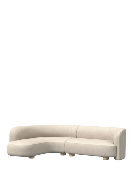 west elm Laurent 4-Seater LHF Corner Chaise End Sofa, Alabaster Boucle, Alabaster Boucle