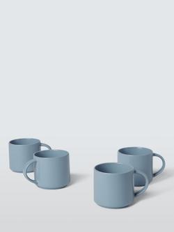 John Lewis ANYDAY Stoneware Mug, Set of 4, 370ml, Blue