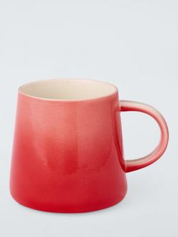 John Lewis Ombre Stoneware Mug, 350ml, Red