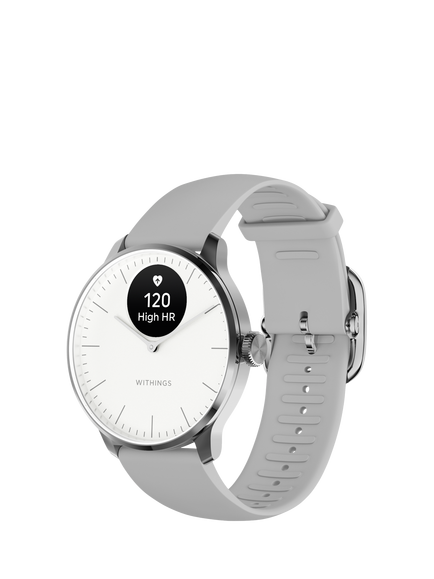 Withings Scanwatch Light Health & Activity Tracking Smartwatch, 37mm, White - view 2, White