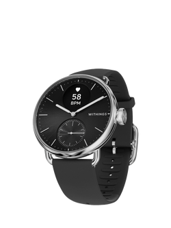 Withings Scanwatch 2 Health & Activity Tracking Smartwatch, 38mm, Black, Black