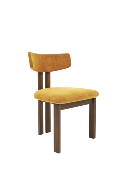 John Lewis Aksel Dining Chair, Walnut Leg, Saffron