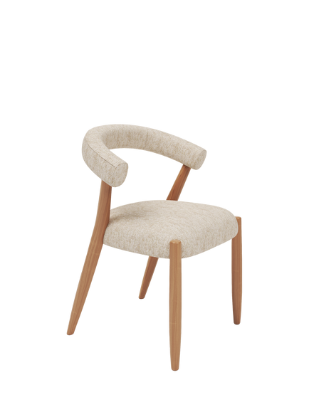 John Lewis Odell Dining Chair, Oak Leg, Atlas Ecru, Atlas Ecru