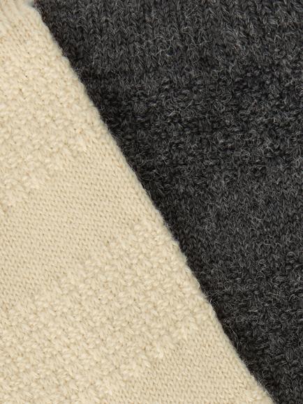 John Lewis Textured Wool Blend Ankle Socks, Pack of 2, Cream/Dark Grey - view 2, Cream/Dark Grey