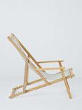 John Lewis ANYDAY Acacia Wood Deck Chair Frame & Striped Sling, Natural/Blue, Natural/Green