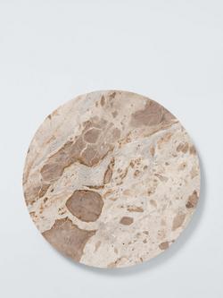John Lewis Fossil Beige Marble Round Serving Board, Beige