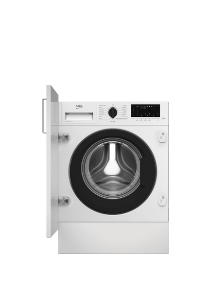 Beko WTIK84122F Integrated Washing Machine, 8kg Load, 1400rpm Spin, White, White