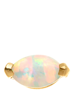 Tish Lyon Amphitrite 14ct Gold Opal Marquise Flatback Stud Earring, Single, Gold