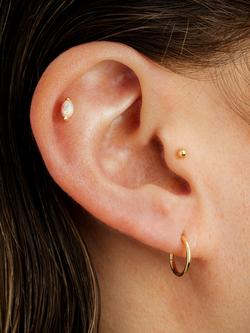 Tish Lyon Amphitrite 14ct Gold Opal Marquise Flatback Stud Earring, Single - view 2, Gold