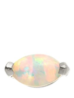 Tish Lyon Amphitrite 14ct Gold Opal Marquise Flatback Stud Earring, Single, Silver