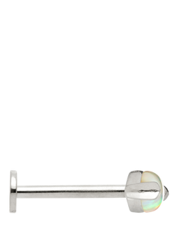 Tish Lyon Amphitrite 14ct Gold Opal Marquise Flatback Stud Earring, Single - view 2, Silver