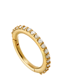 Tish Lyon Elvina 9ct Gold Lab Grown Diamond Pavé Hoop Earring, Single, Gold