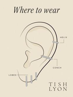 Tish Lyon Elvina 9ct Gold Lab Grown Diamond Pavé Hoop Earring, Single - view 2, Gold