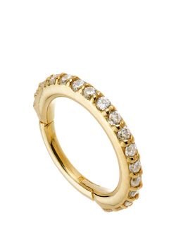 Tish Lyon Aurora Eternal 9ct Gold Pavé Thin Hoop Earring, Single, Gold