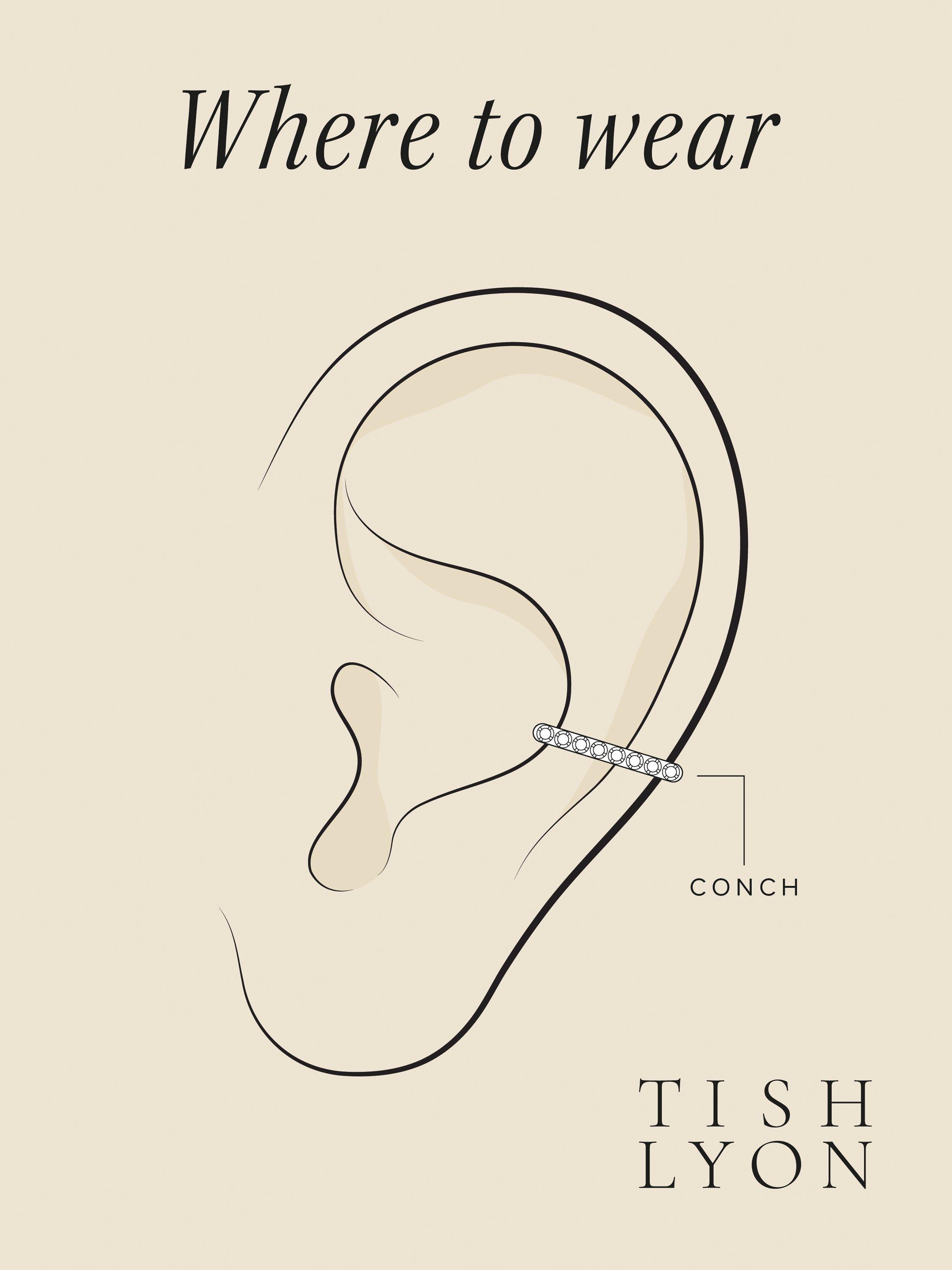 Product image 3 of 3, which shows Tish Lyon Flora 9ct Gold Vine Leaf Hoop Earring, Single, Gold